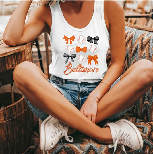 Baltimore Baseball and Bows Tank top